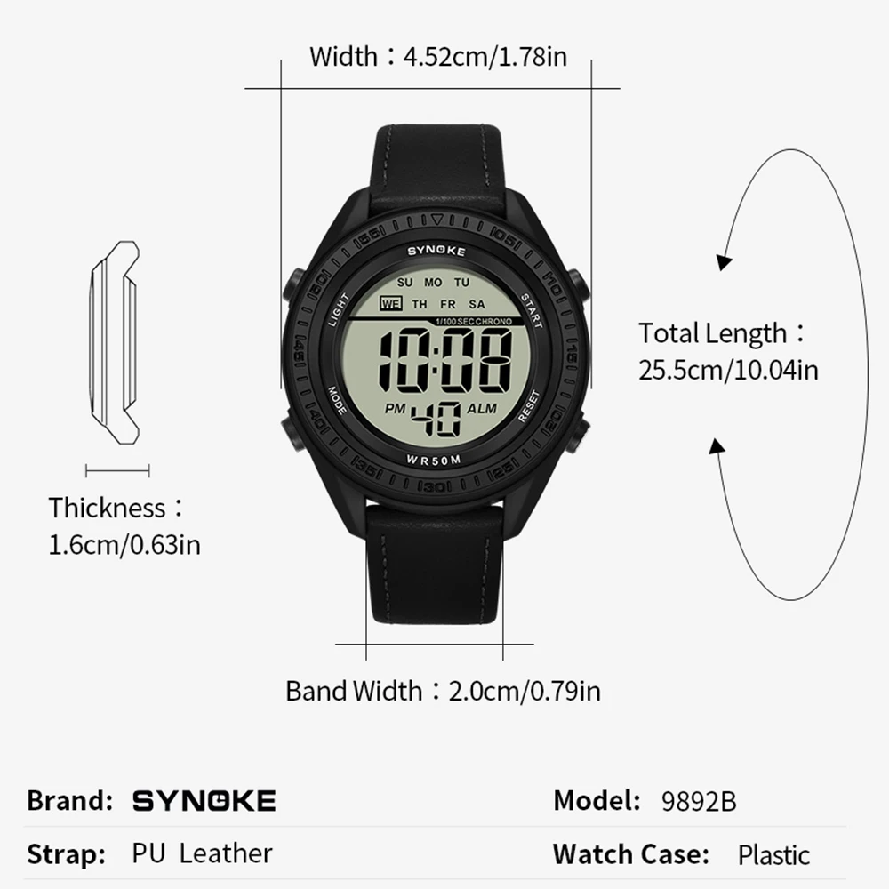 Electronic Luminous Digital Watch For Men Waterproof