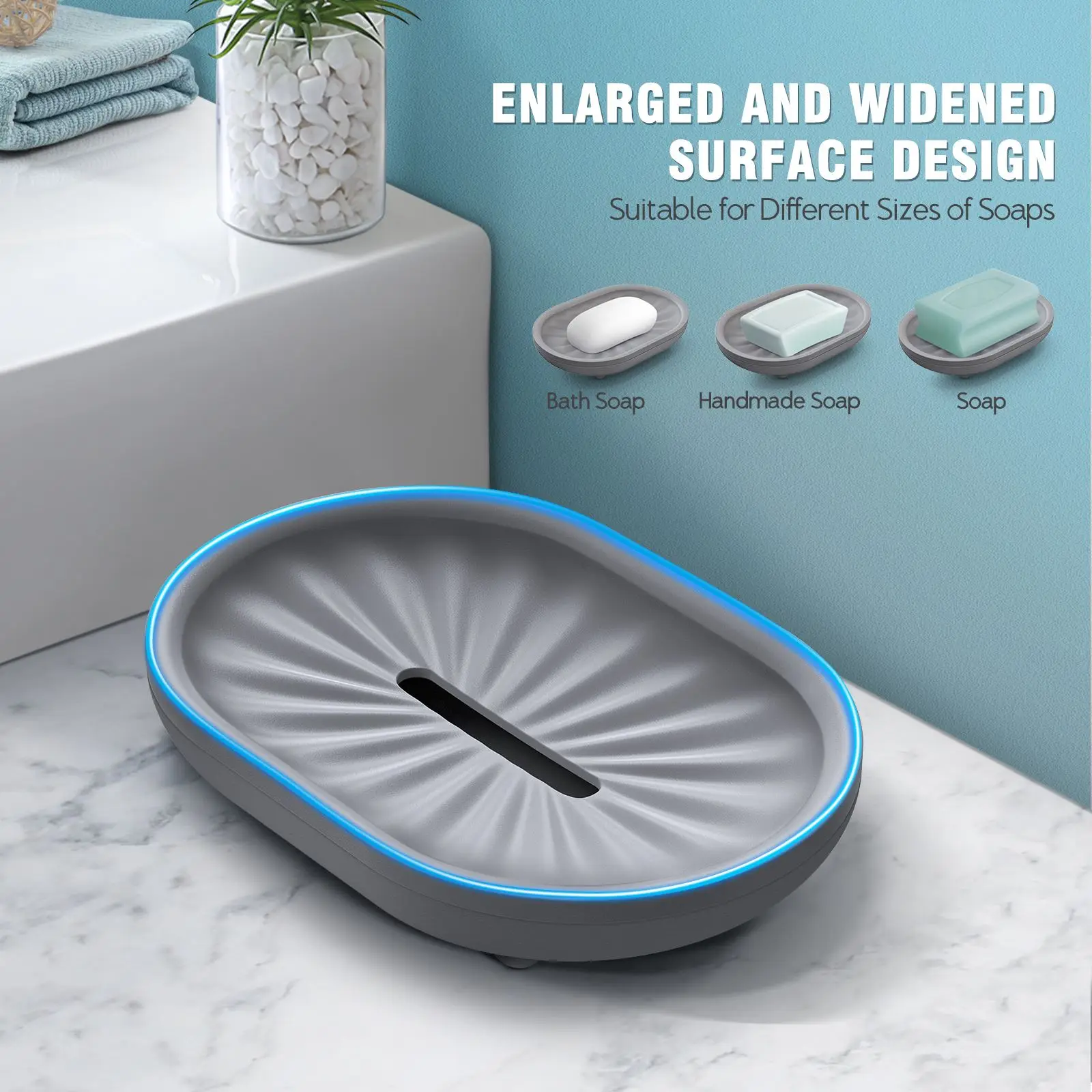 

2pcs Soap Holders Rounded PP Soap Savers Soap Organizers Hollowed Double-layer Soap Box for Ventilation and Dry Soap Bar