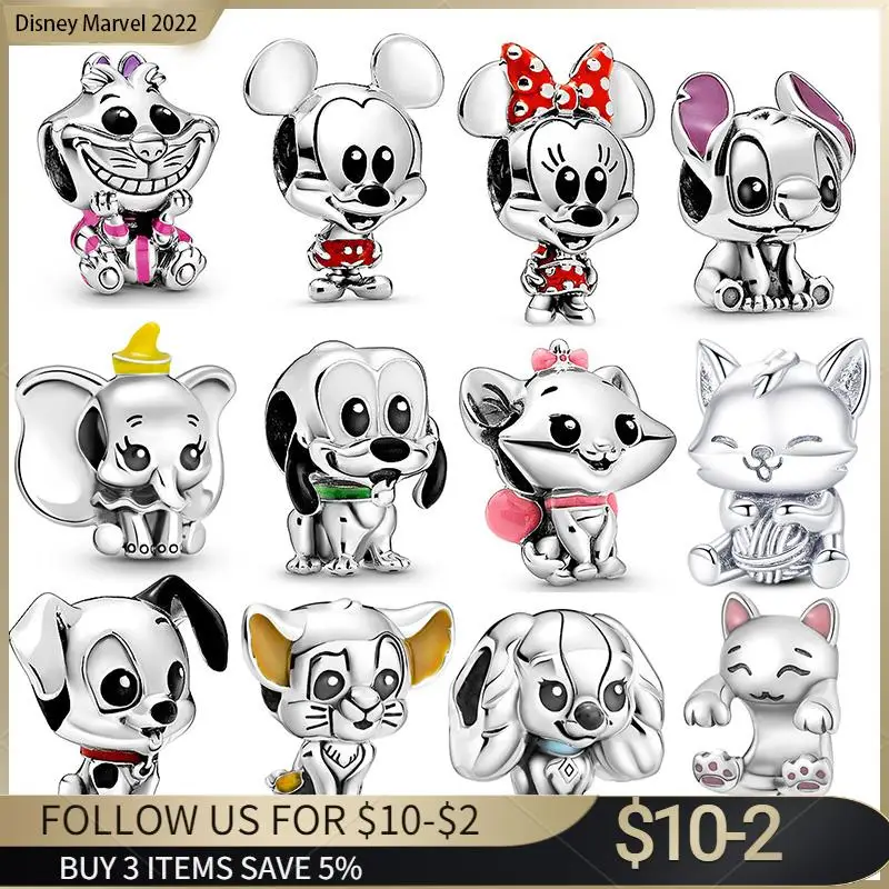 Коллекция Минни и Микки Disney серебряные бусины из искусственного меха кота