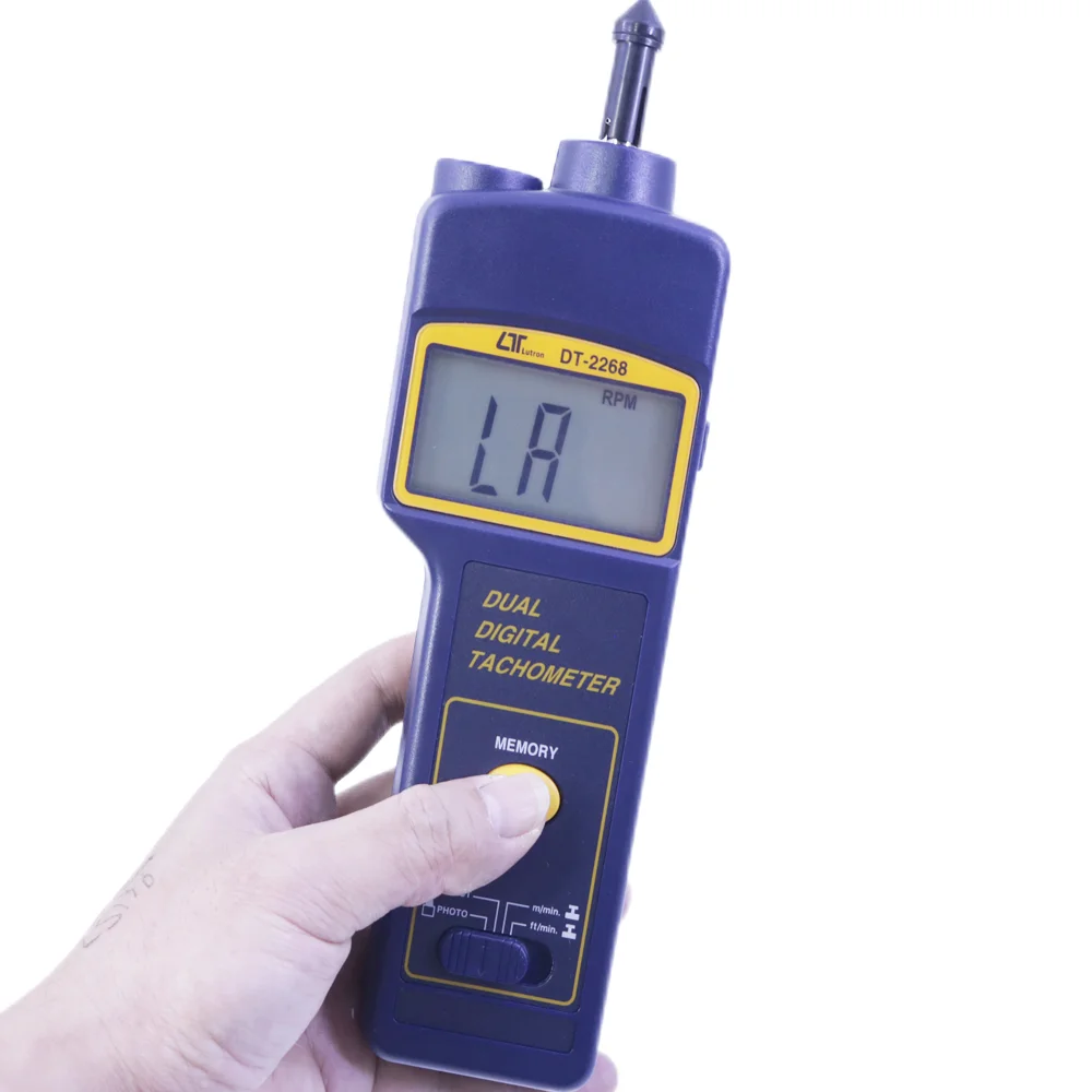 Lutron DT-2268 Цифровой двойной фото/контактный тахометр Об/мин м/мин Тестер скорости