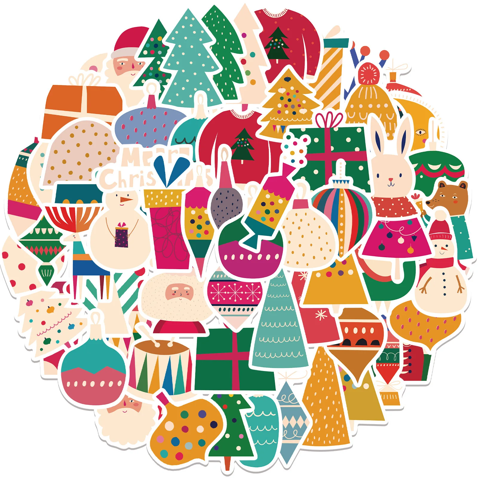 

64 шт. блокнот для ноутбуков и телефонов, рождественские украшения, наклейки, Мультяшные наклейки для детей, эстетические игрушки, «сделай са...