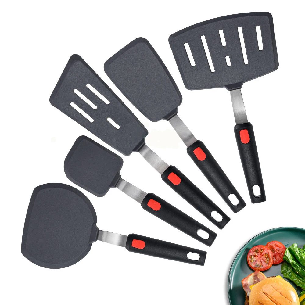 

Heat Resistant Silicone Spatulas Set For Nonstick Cookware Kitchen Rubber Spatulas Flippers Tool For Cooking And Baking
