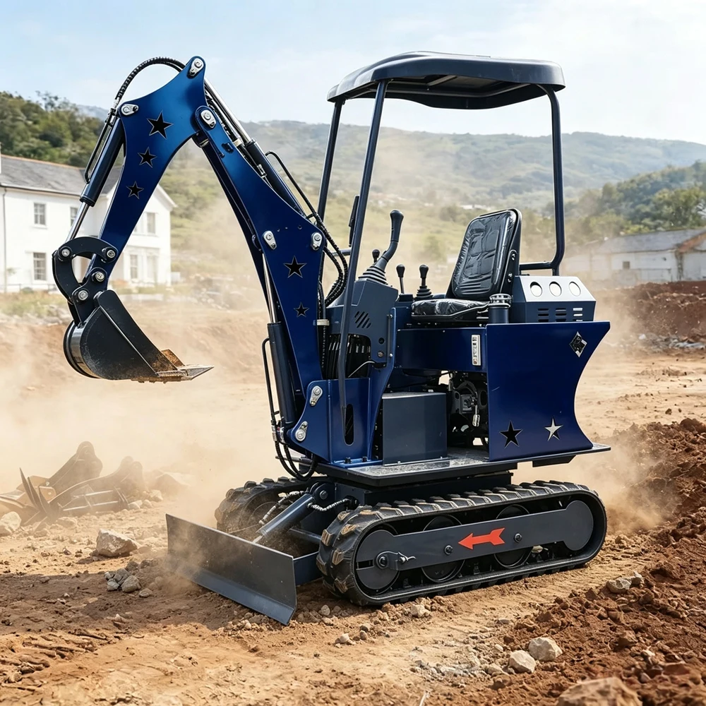 Фото Мини-экскаватор Yanmar 0,8 тонны, компактный, с сертификатом CE и траншеекопателем для строительства, дома, сада, экскаваторные инструменты. №2