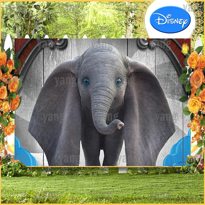 A Long Nose Dumbo Circus  Background Custom Disney Photo Wall  Elephant Animation Kids Birthday Party Decoration Banner Backdrop