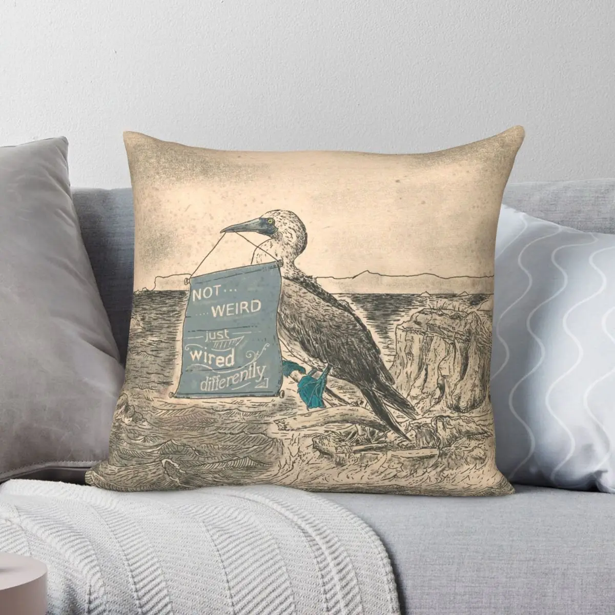 

No Tolerance For Psychophobia Neurodiversity Pillowcase Polyester Linen Velvet Creative Zip Decor Pillow Case Home Cushion Case