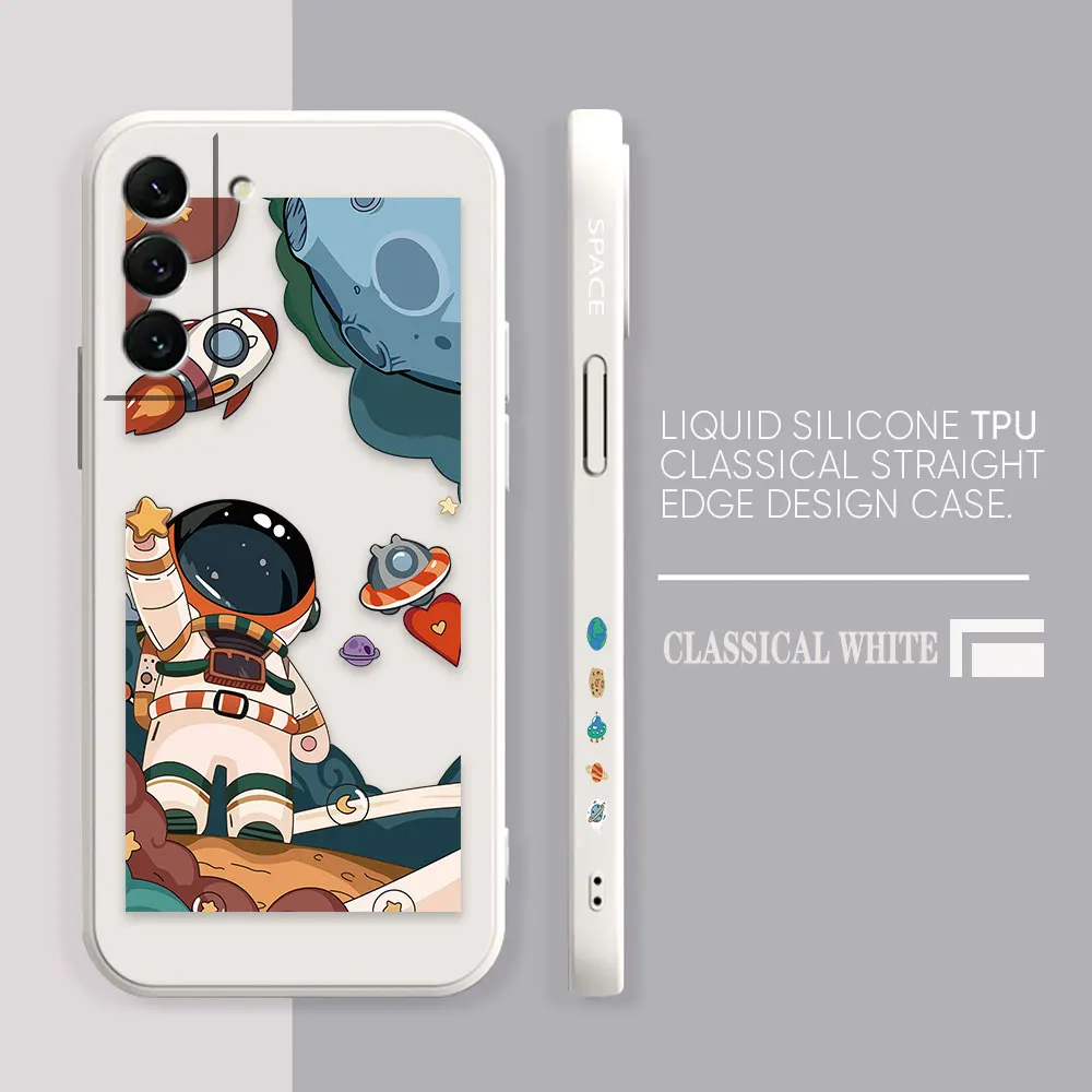 Case For Samsung Galaxy S23 S22 S21 S20 FE S11 S11E S10 S10E S30 Ultra Plus 4G 5G Case Funda Cqoue Shell Space Astronaut GALAXY
