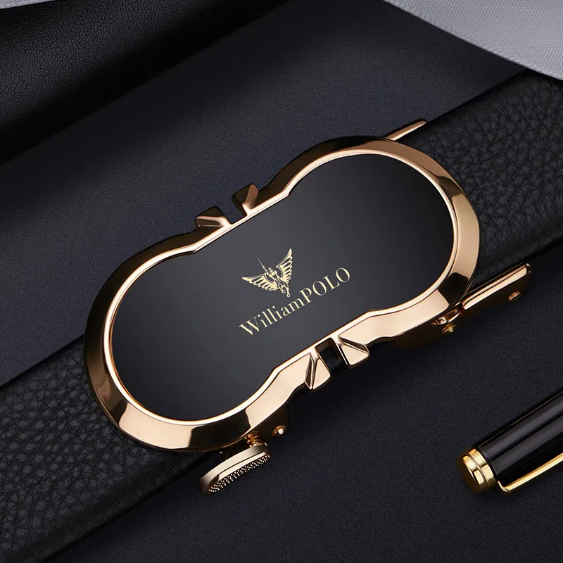 Fashionable leather men's belt high-end personalized automatic buckle belt business formal trouser belt