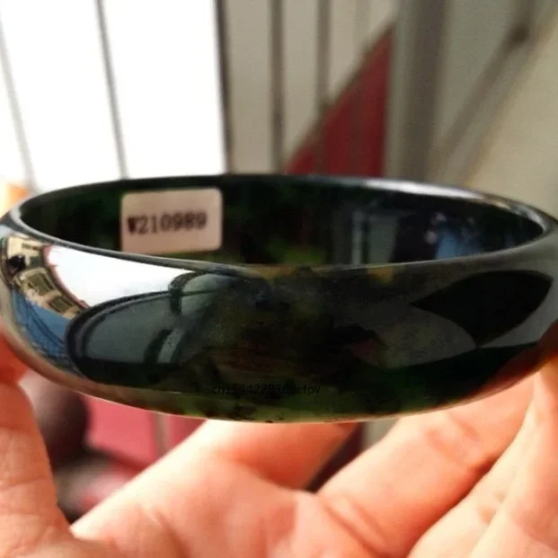 Натуральный зеленый нефрит 54-64 мм браслет Модный Шарм ювелирные аксессуары