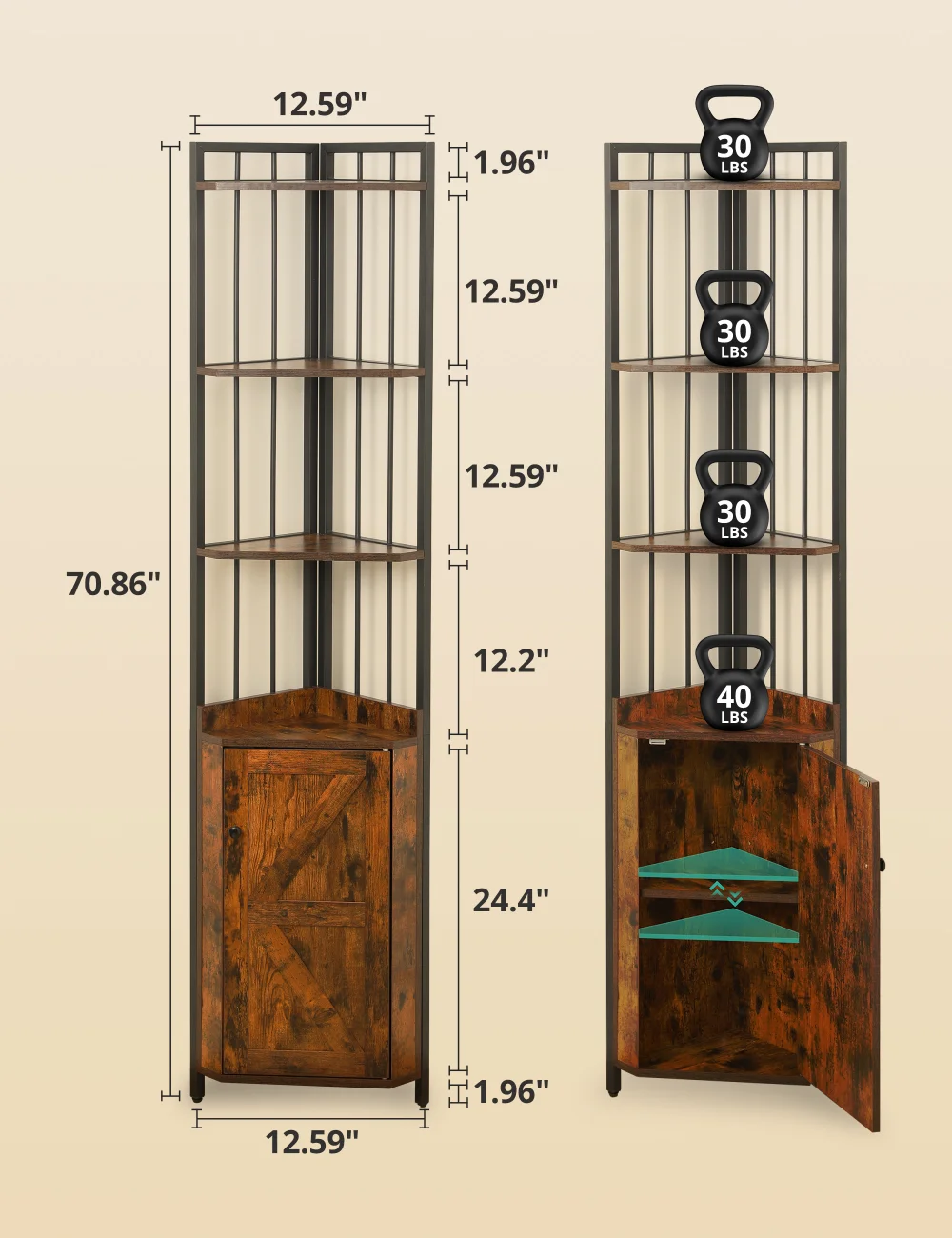 

Retro Corner Stand 4 Tier Wood Shelf Indoor Outdoor Garden Patio Displaying Shelves Rack Bookshelf Storage Rack Standing