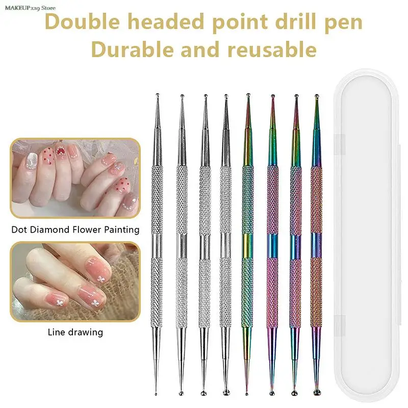

1/4Pcs/Sets Nail Art Pen 2 In 1 Double Ends Dotting Drawing Painting UV Gel Liner Polish Brush Set Nail Art Dotting Tools
