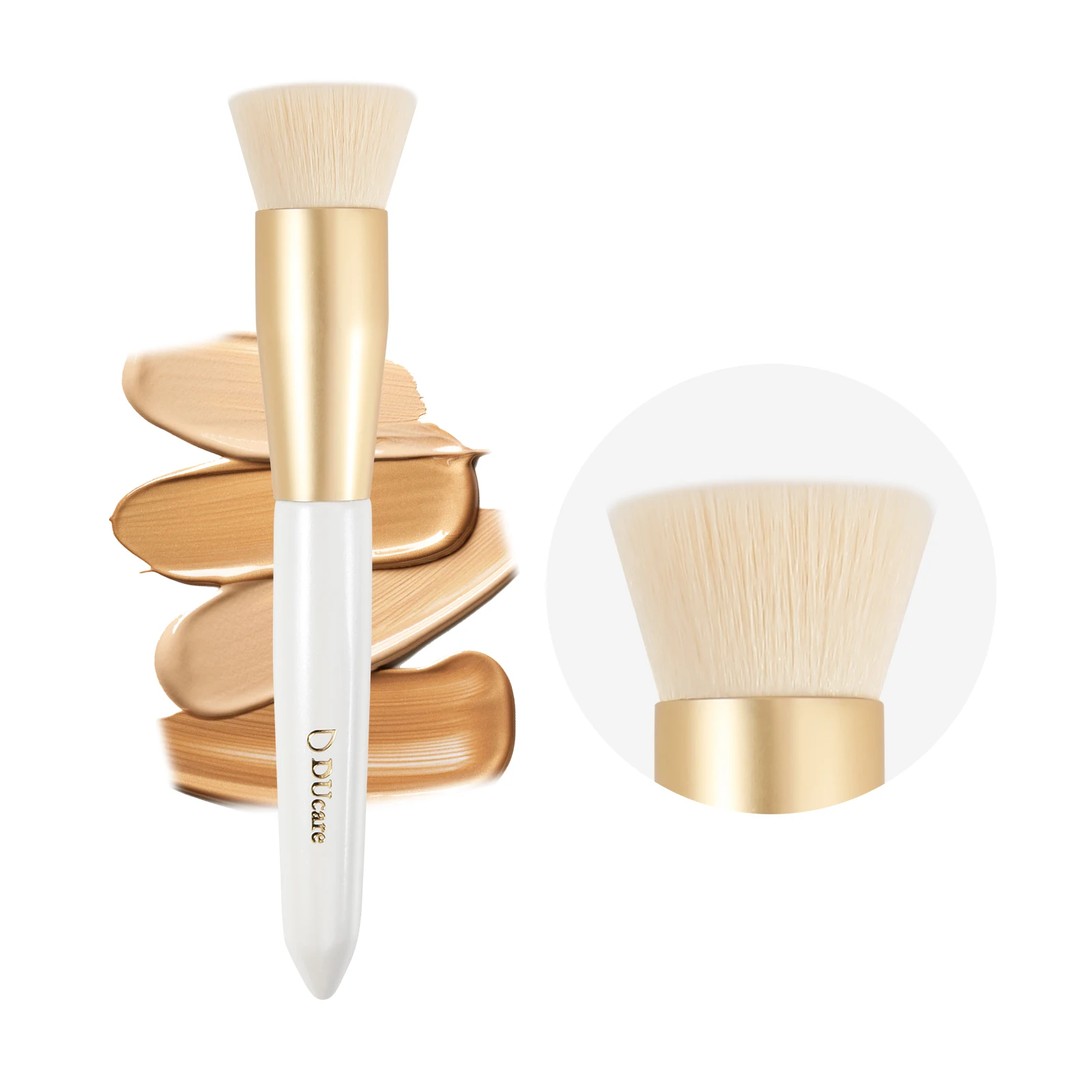 

DUcare Foundation Brush Kabuki Flat Top Make Up Brush - Perfect For Blending Liquid Cream or Flawless Powder Cosmetics - Buffing