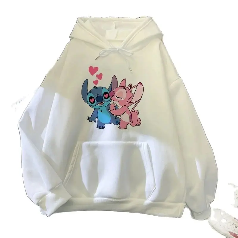 

Disney Lilo Stitch Fashion Women's Hoodies Spring Autumn Girls Casual Hoodies White Sweatshirts Y2k Hoodies Tops