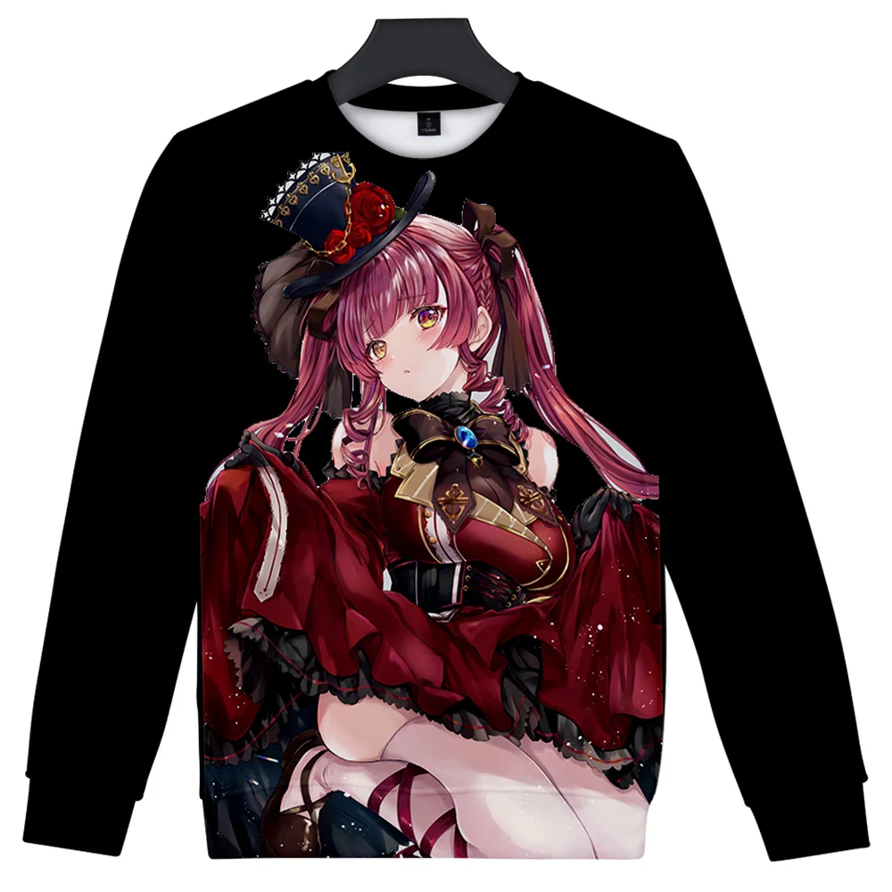 

HOLOLIVE VTuber Houshou 3D Дениз baskı sonзвук kış tatil tutkulu erkek kadın/kadın rahat Kawaii yuvarlak kazak