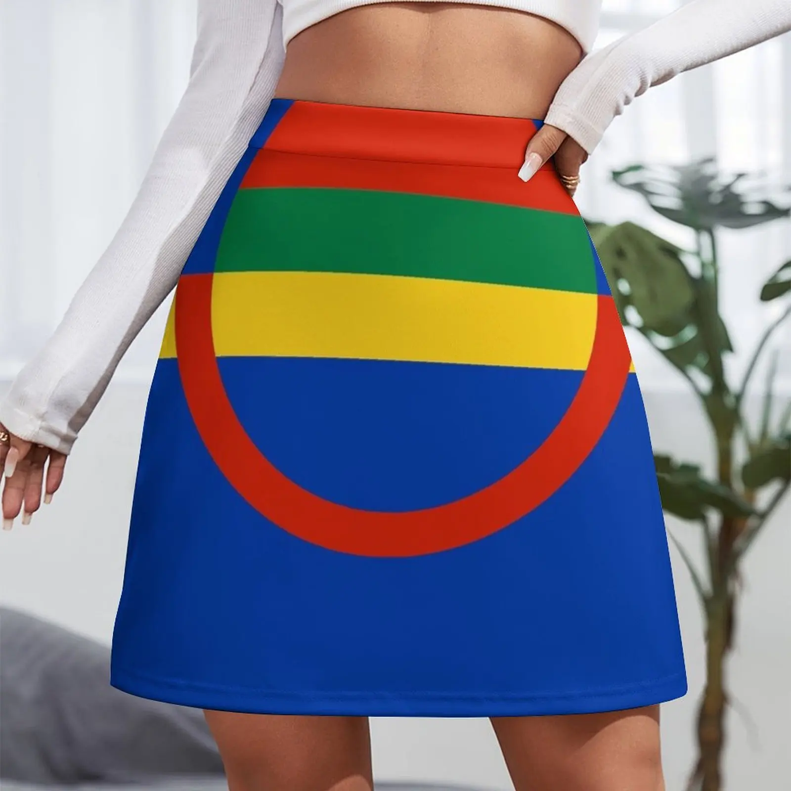 Вертикальная мини-юбка с флагом саами платья летние женские юбки 2025 года женская