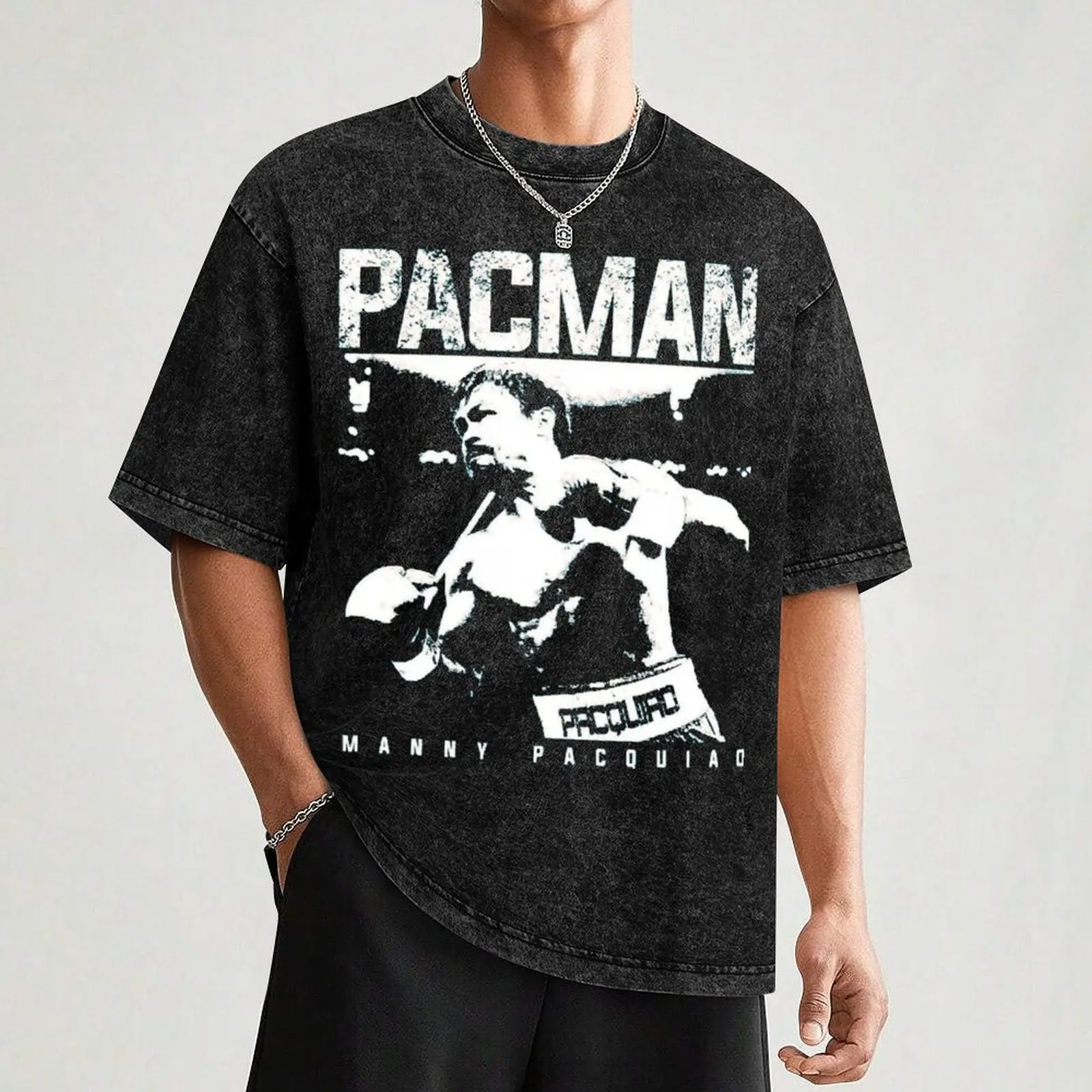 Футболка Pacman Pacquiao рубашка на заказ мешковатые рубашки простые черные футболки