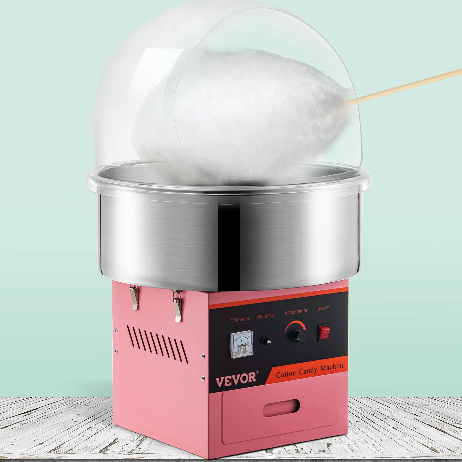 VEVOR Electric Cotton Candy Machine Commercial Sugar Candy Floss Maker Temperature Controls for Party Festival Carnival Home DIY