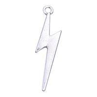35pcslot cool silver color lightning shape charms alloy pendant for necklace earrings bracelet jewelry making diy accessories