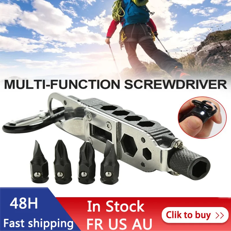 

Mini Multifunctional Screwdriver Keychain DC Outdoor Camping Portable Stainless Steel Pocket Tools for Wilderness Survival Tool