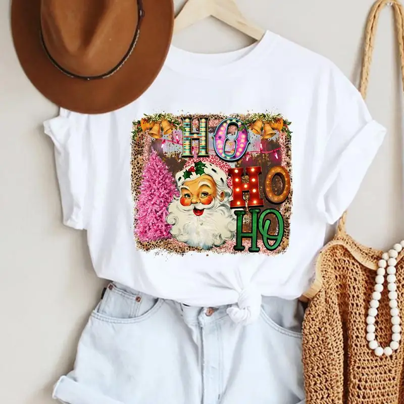 

Trend Women Santa Claus 90s New Year T-shirts Merry Christmas Cartoon Fashion Holiday Print Top Graphic Tshirt Travel Tee