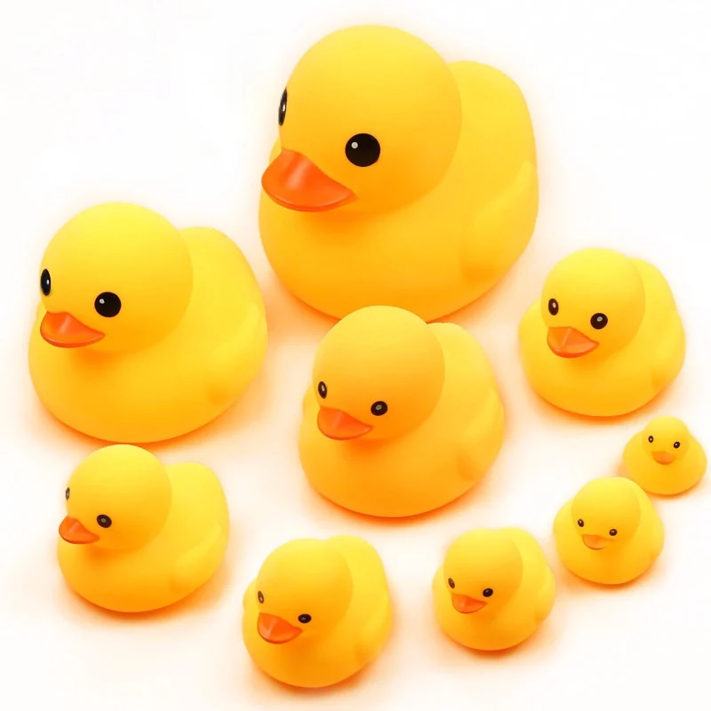 

10pc Baby Bath Toy Duck Yellow Duck Funny Gift Girl Boy Kids Beach Swim Kawaii Cute Water Float Rubber Bathtub Toy for Children