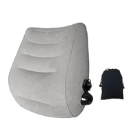 inflatable travel pillow portable pvc flocking head neck lumbar support for camping home office sleeping