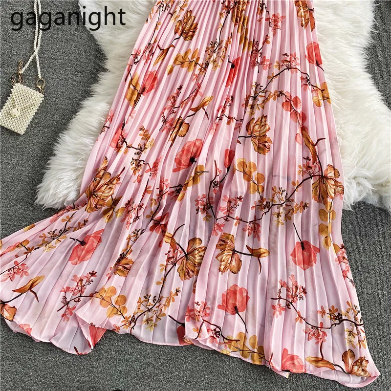 Женское шифоновое платье-трапеция Gaganight праздничное платье макси с цветочным