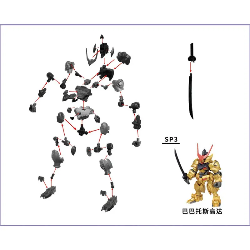 Фото Коллекционная модель Bandai Gashapon Mse Special Edition Sp 2nd Gundam: Сборная модель Strike Barbatos Wing Nu Gundam для демонстрации №5