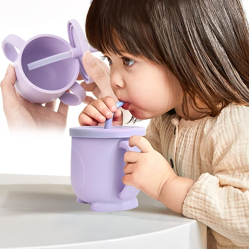 

Силиконовая чашка для младенцев, 200 мл, с ручкой