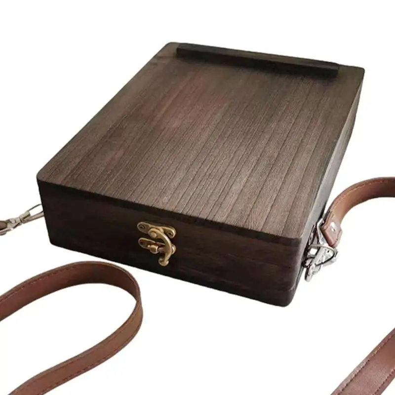 

Wooden Writers Box Large Capacity Dustproof Messenger Storage Box Multifunctional Art Supply Organizer Writing Box For Art Tools