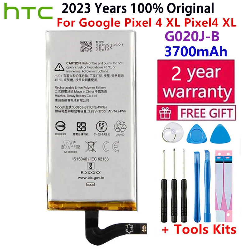 Buy 100% Original High Quality 3700mAh G020J-B Battery For HTC GOOGLE Pixel 4 XL Pixel4 Replacement Phone Bateria on