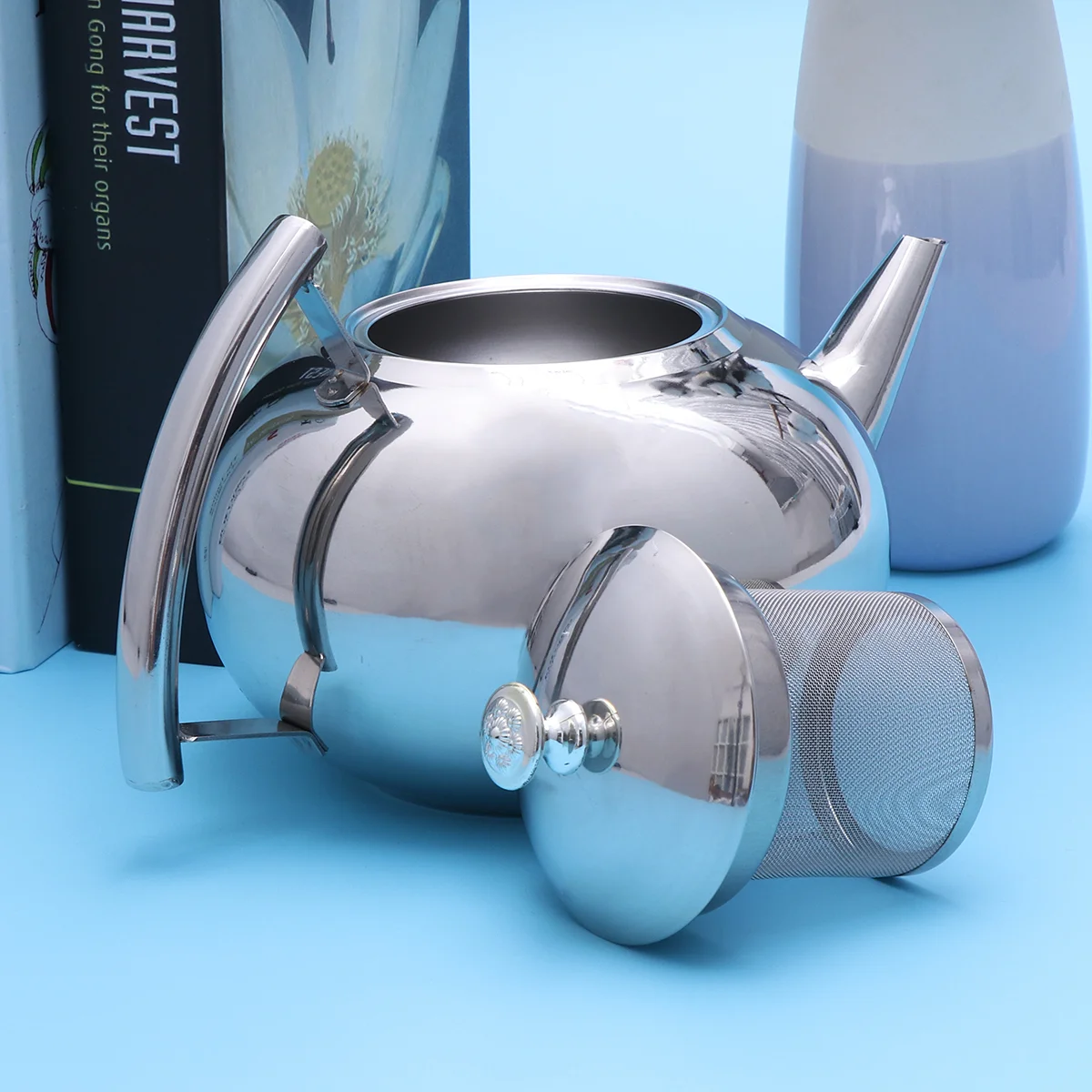 

Tea Kettle Teapot Pot Steel Stainless Coffee Infuser Stove Teapots Whistling Water Infusion Teakettle Metal Maker Stovetop