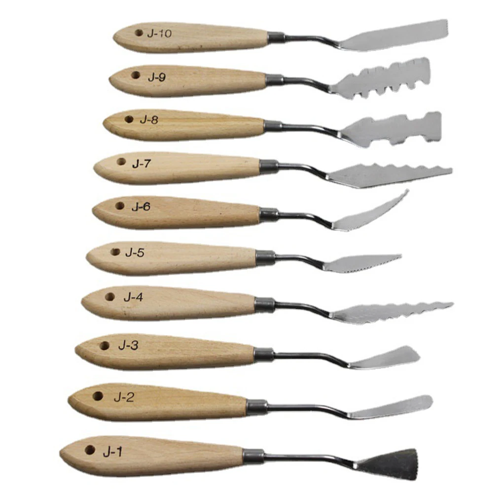 

Palette Spatula Oil Painting Wood Handle Artist Mixing Scraper Portable Flexible School Paint Accessories Gifts