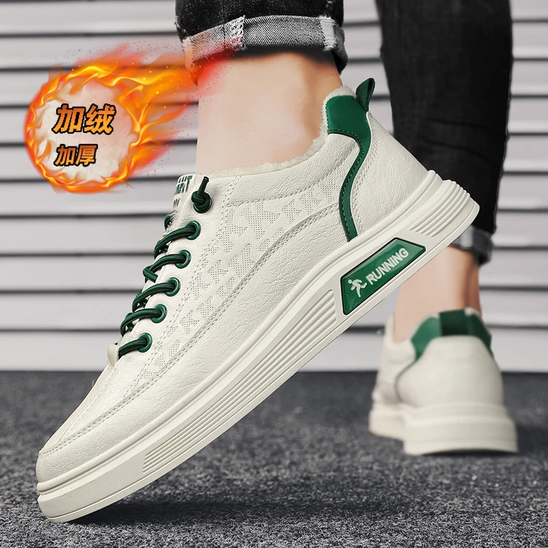 Мужские кроссовки зимняя теплая хлопковая обувь для мужчин нескользящие зимние