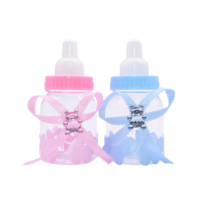 

Girl Boy Baby Shower Decorations Chocolate Candy Box Bottle Baptism Blue Pink Christening Birthday Party Favors Gift