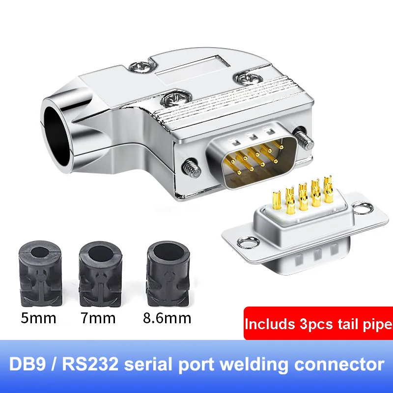 

Industrial DB9 Female 9-pin Plug DB15 Male 15 pin Connector Gold-plated Computer Serial Port Head 90 Degree Elbow 232 Connectors