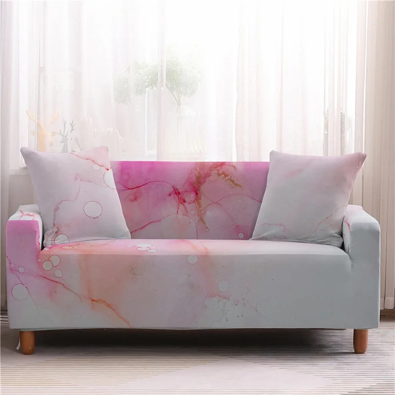 

Colorful Marble Pattern Printed Sofa Cover All Inclusive Stretch Couch Cover Sectional Sofa L Shape Sofa Universal Cushion Cover
