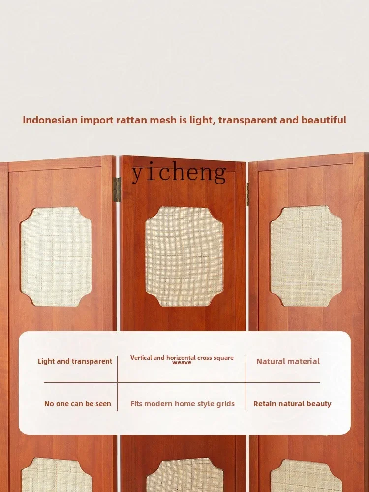 Zz вишневое дерево Ruyi складной экран из ротанга мобильная перегородка для