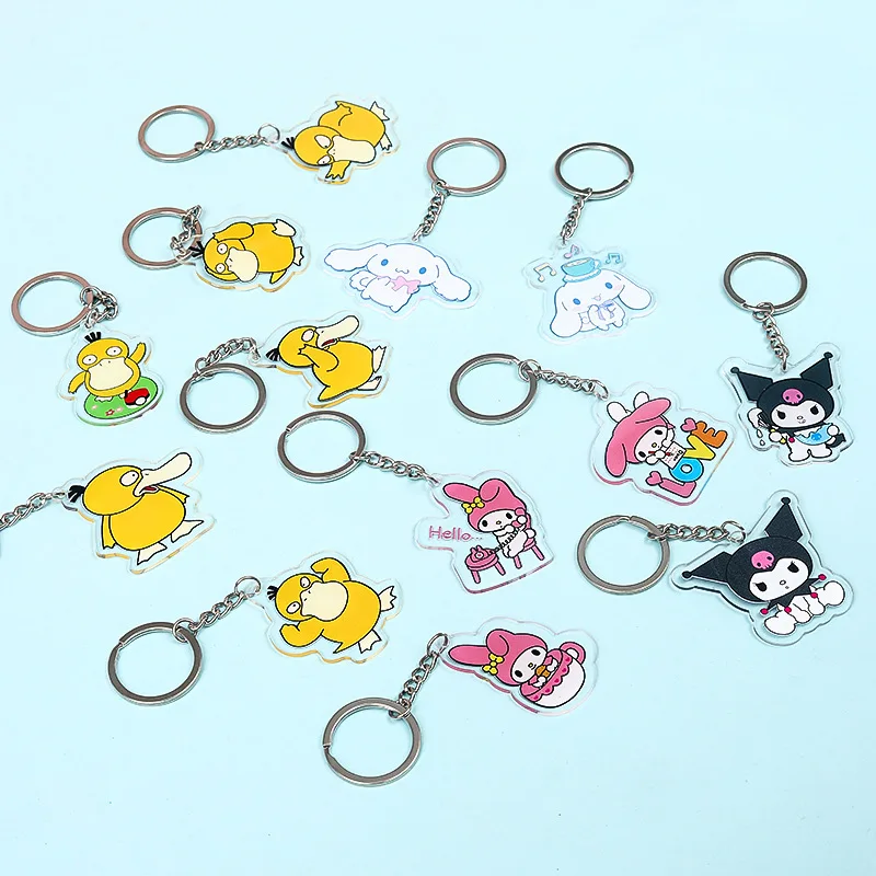 

Kawaii My Melody Cinnamoroll Sanrio Cartoon Keychain Anime Hello Kitty Cute Girly Heart Bag Pendant Toys for Girls