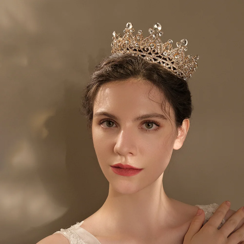 

Brides Tiaras and Headdresses Princess Wedding Bridal Tiaras and Crowns Baroque Vintage Crown Birthday Party Full Round Crown