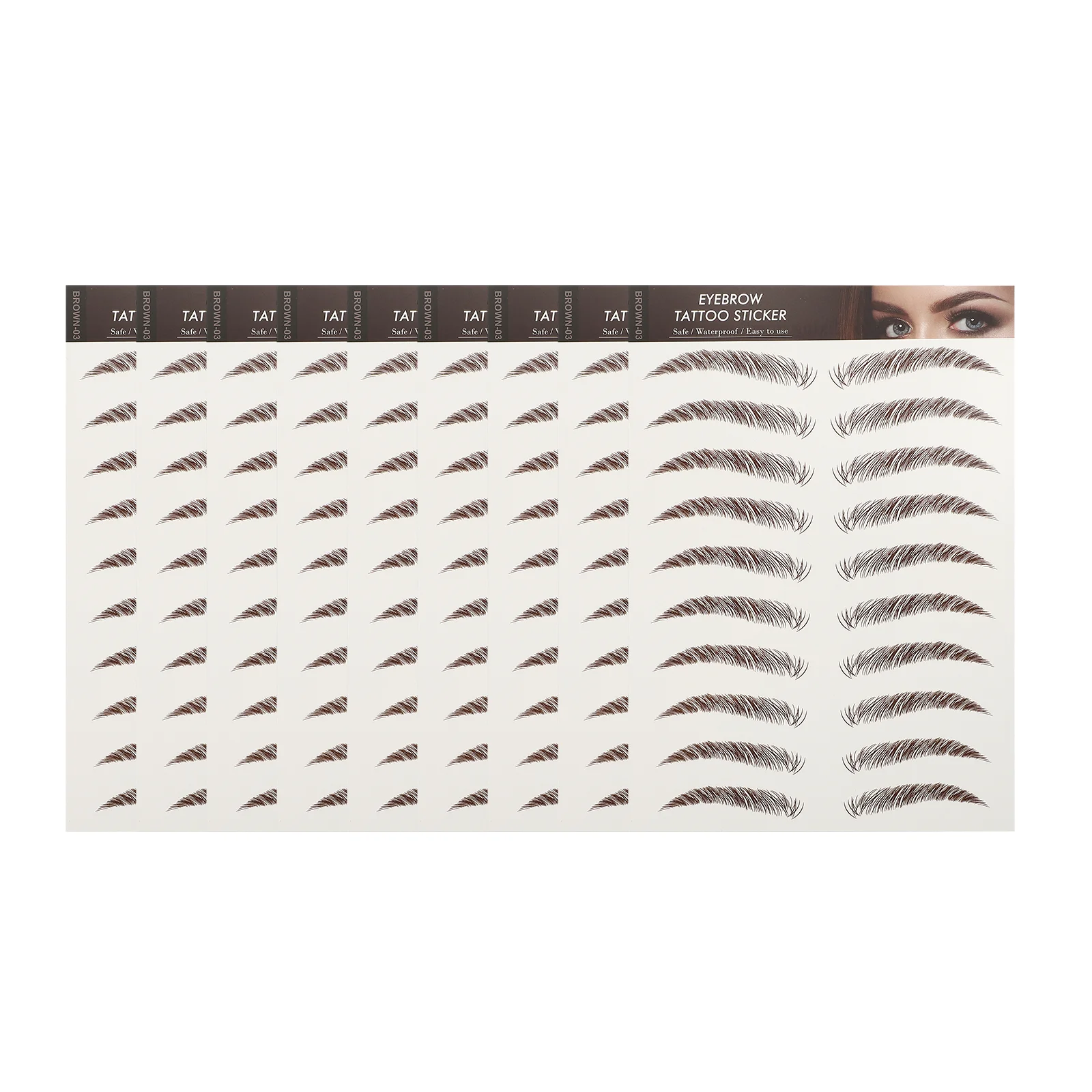 

9 Sheets Temporary Brow Tattoos 6D Hair-Like Eyebrows Stickers Make Kit Applique False Cosmetics Waterproof