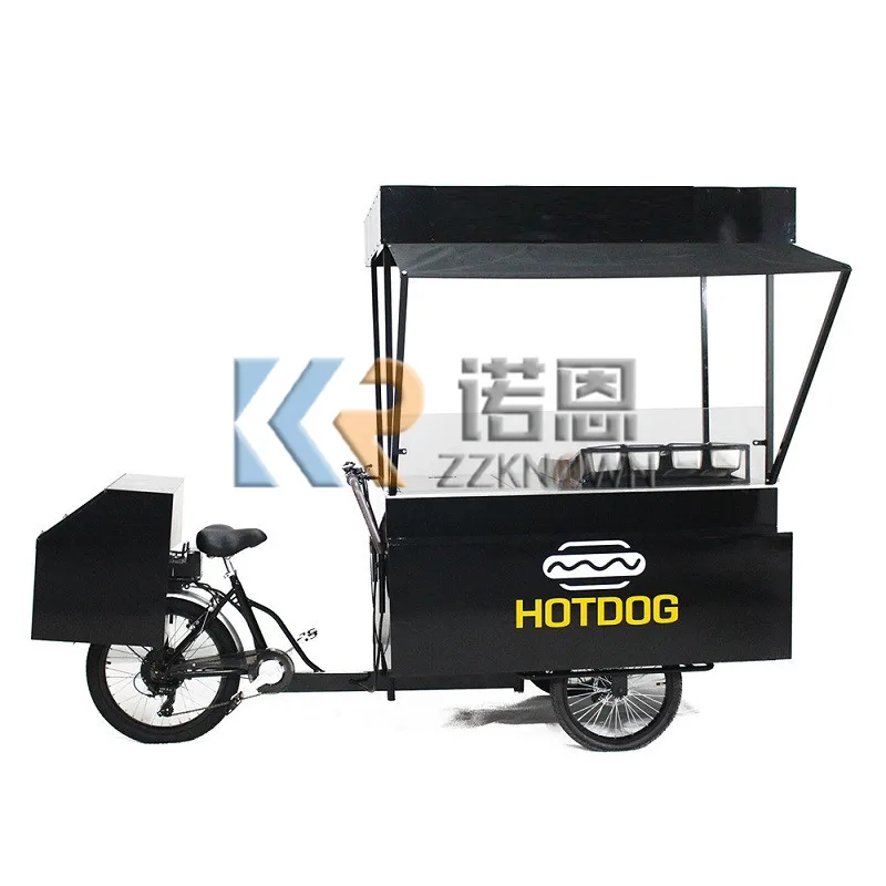 

Adult Electric 3 Wheel Outdoor Mobile Street Hot Dog Fast Food Vending Cart Cargo Bike Family