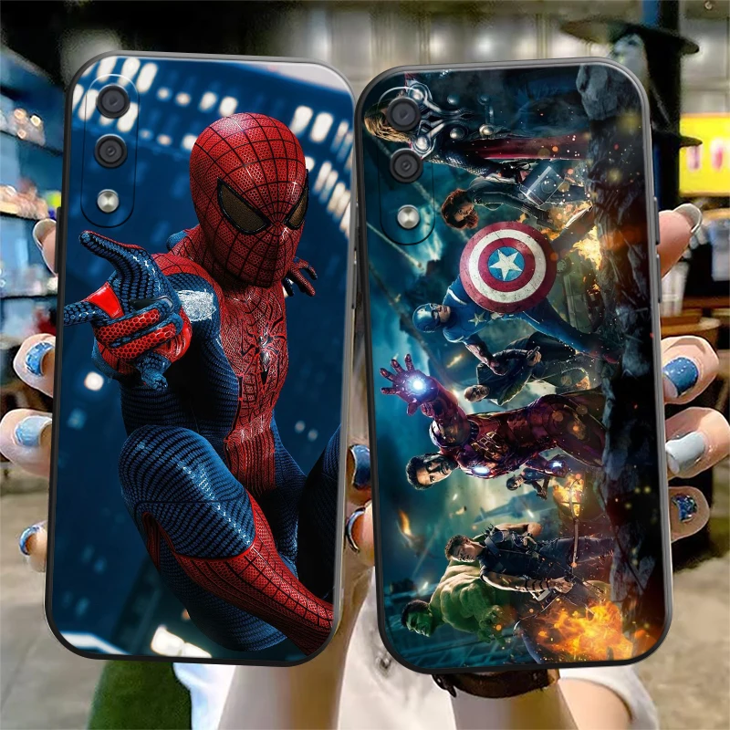

Popular Marvel Phone Case For Samsung Galaxy S8 S8 PLus S9 S9 Plus S10 S10E S10 Lite 5G Plus Funda Carcasa Black Liquid Silicon