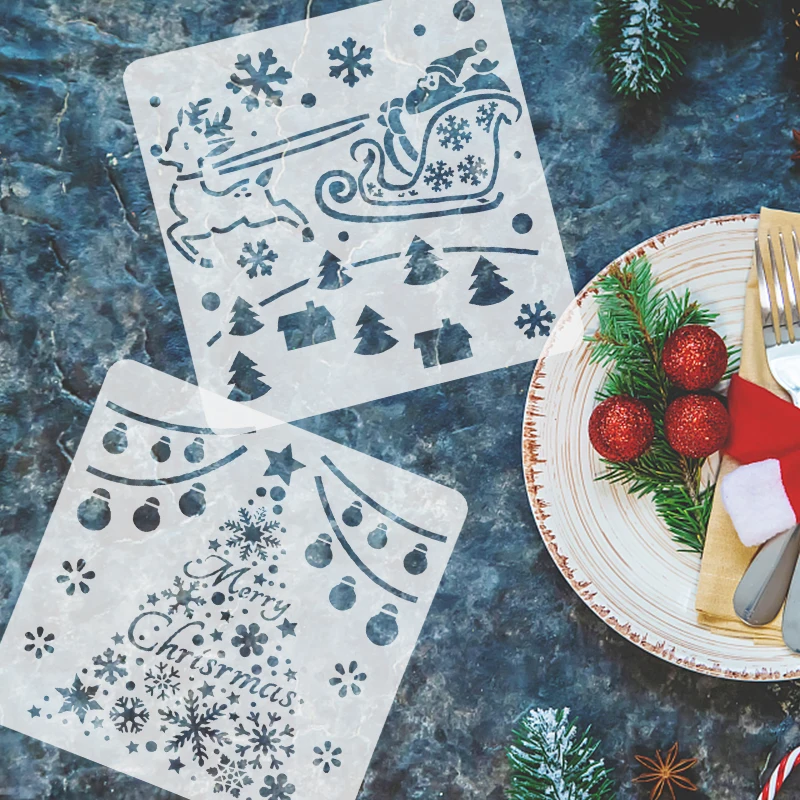 Рождественские технические шаблоны тиснение бумажная карта картина альбом