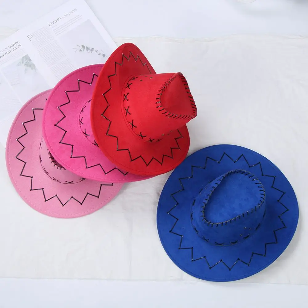 Ретро замшевая ковбойская шляпа в западном стиле джазовая с Широкими Полями