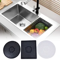 tableware quick drain quick drying non slip sink mat soft rubber tabletop heat insulation kitchen bathroom protector sink mat