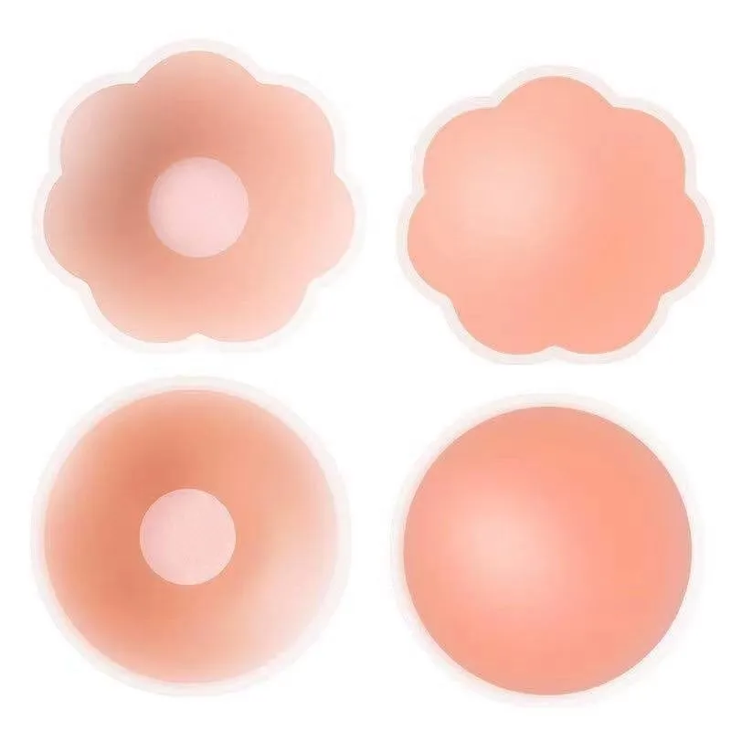 6Pcs Women Self Adhesive Reusable Breast Chest Nipple Covers Silicone Breast Stickers Bikinis Bare Shoulder Lingerie Accesoires