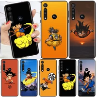 Cartoon Goku Dragon Ball For Motorola Moto G60 G60S G50 G40 G10 E7i E6S Power Edge E20 2021 Pro Black Phone Case