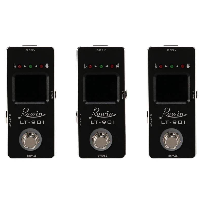 

3X Lt-901 Guitar Tuner Effect Pedal Mini Chromatic True Bypass Lcd Display Digital Pedal Guitar Parts Accessories