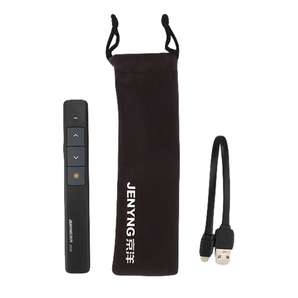 

1 Set of Wireless Powerpoint Clicker 2. 4GHz Presenter Pen PPT Pen with Storage Bag and USB Cable Clicker Pen