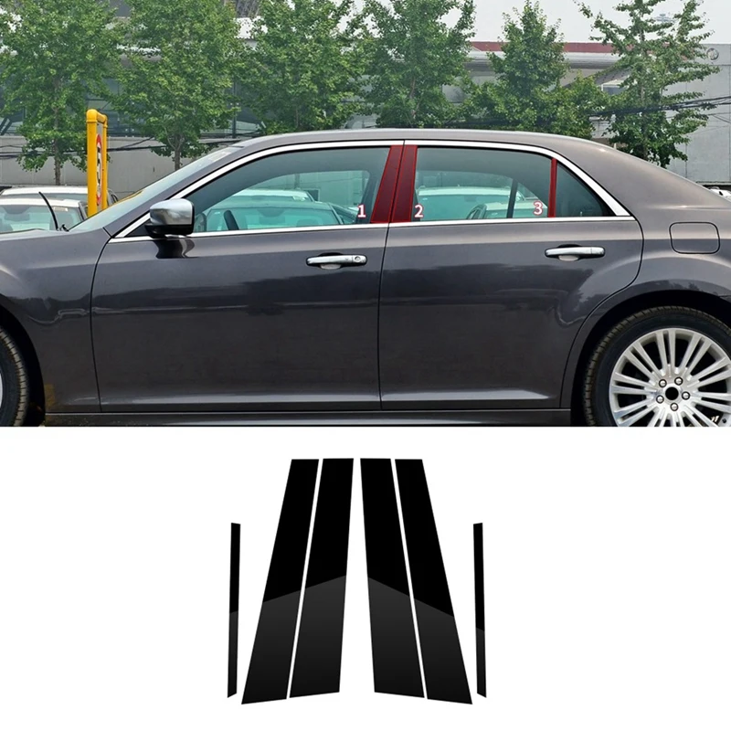 

6 шт., наклейки на автомобильные окна, двери, колонны B C, колонны, наклейки для Chrysler 300 2011-2021, аксессуары